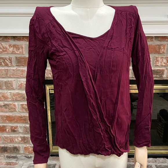 Ella Moss cranberry layered long sleeved top / XS / Excellent condition - Picture 3 of 13